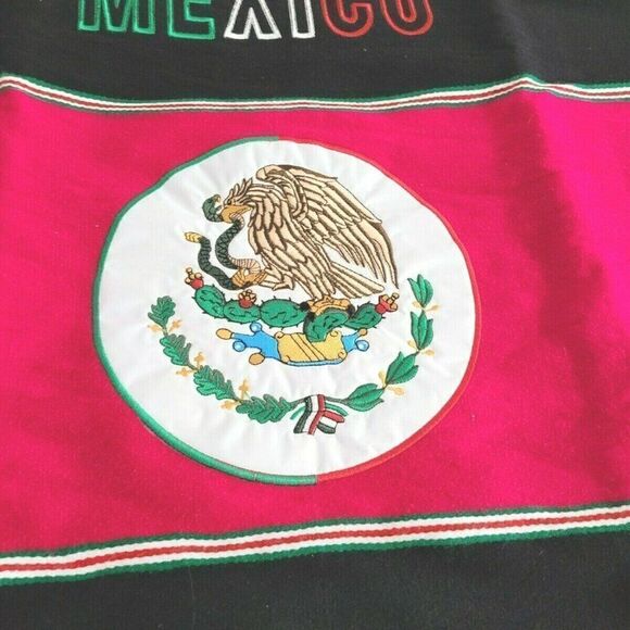 Mexican  Embroidered Jorongo Gabán Con Escudo Bordado Unisex - Picture 5 of 5